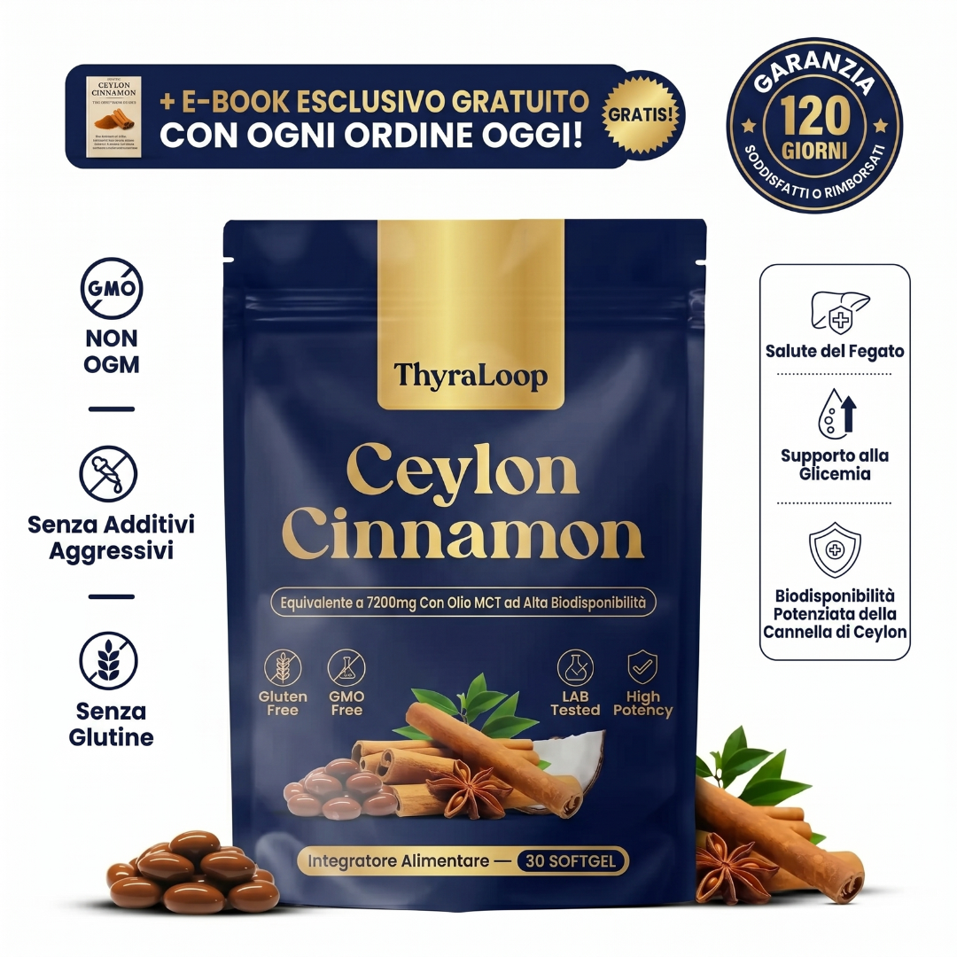 Cannella di Ceylon 7200 mg equivalente ad olio MCT