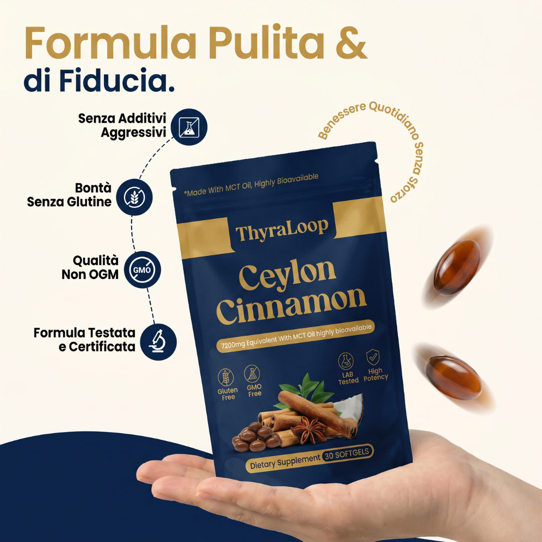 Cannella di Ceylon 7200 mg equivalente ad olio MCT